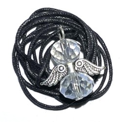 Angel Wing Clear Glass Crystal Pendant